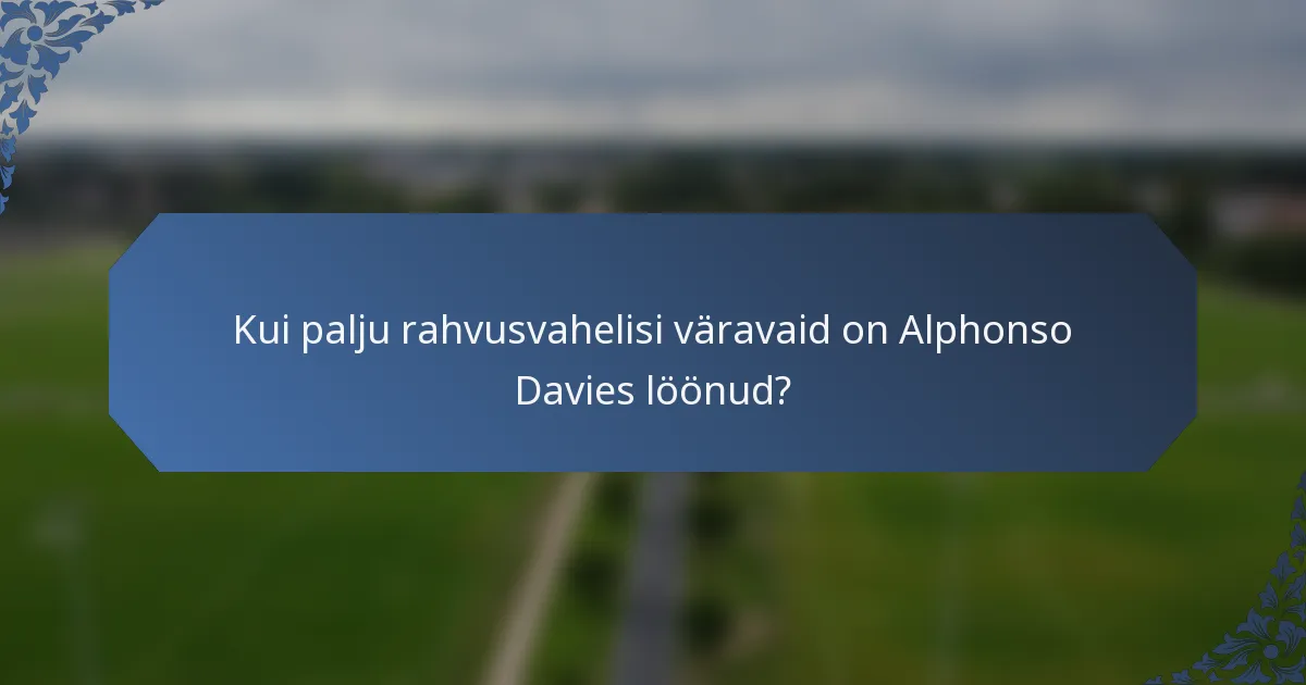 Kui palju rahvusvahelisi väravaid on Alphonso Davies löönud?