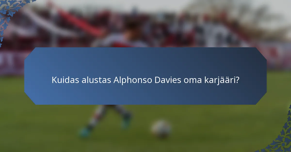 Kuidas alustas Alphonso Davies oma karjääri?