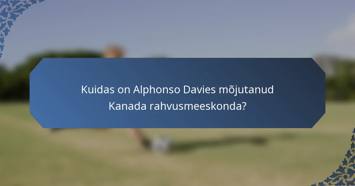 Kuidas on Alphonso Davies mõjutanud Kanada rahvusmeeskonda?