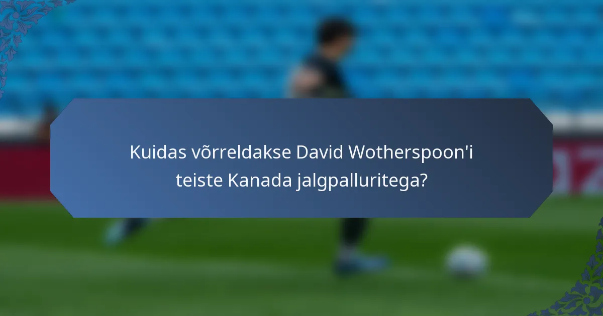 Kuidas võrreldakse David Wotherspoon'i teiste Kanada jalgpalluritega?