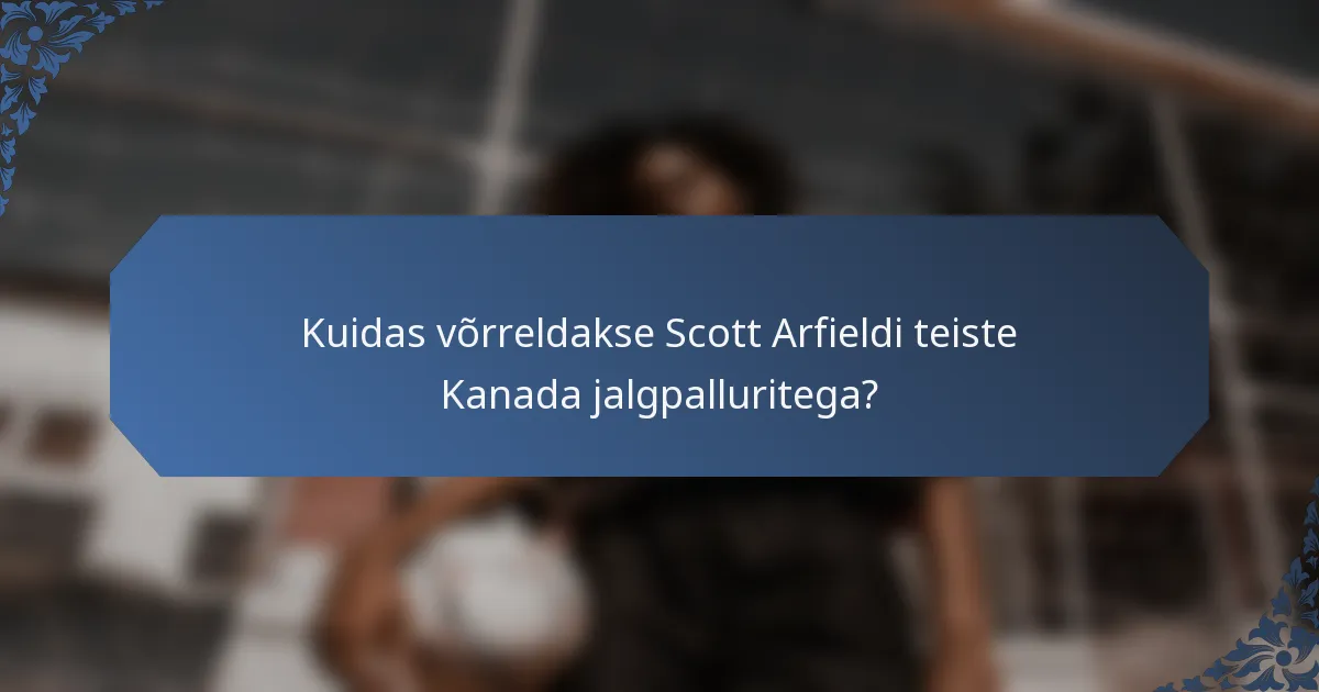 Kuidas võrreldakse Scott Arfieldi teiste Kanada jalgpalluritega?